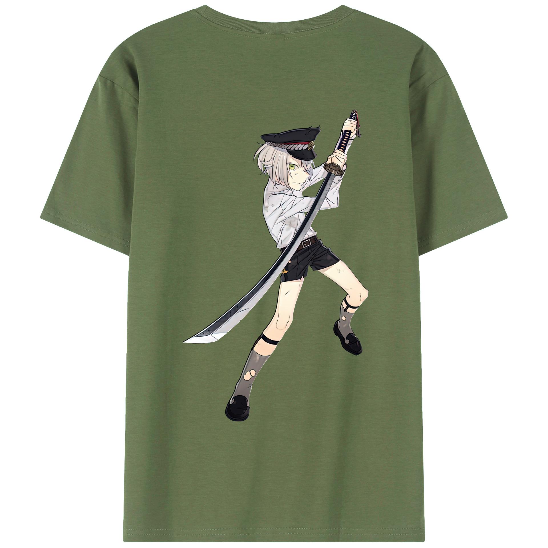 （画像用） 刀剣乱舞 Touken Ranbu 綿100％ メンズ半袖Tシャツ（バックプリント） 通気性